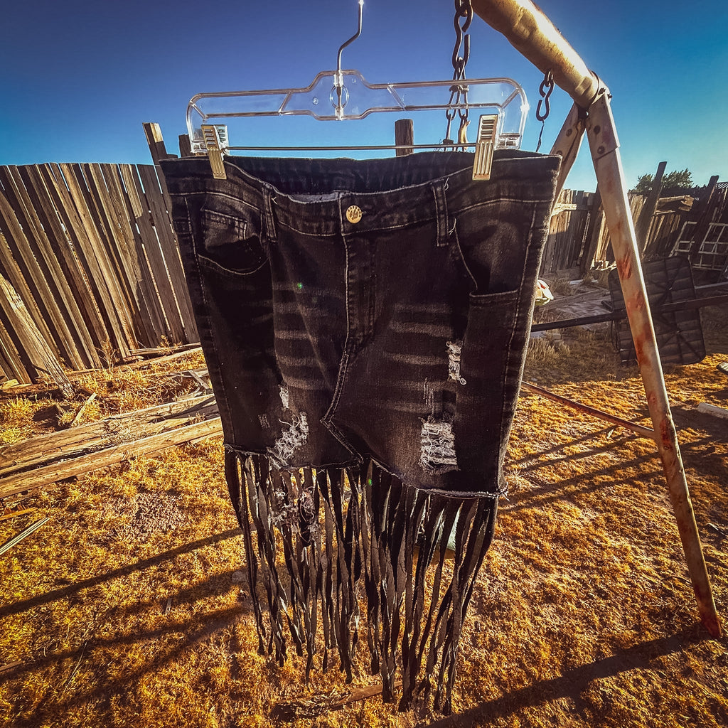 Midnight Outlaw Fringe Skirt
