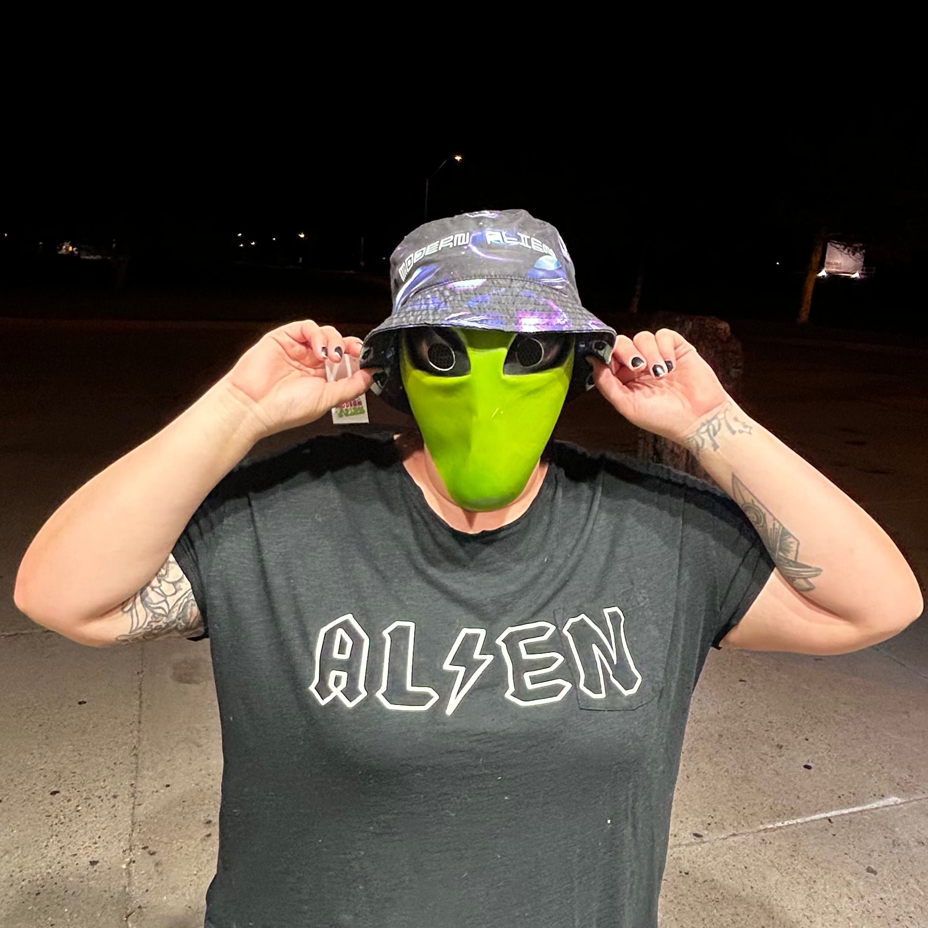 Modern Alien Galaxy Bucket Hat | Cosmic Streetwear | Funky Boho Festival Style