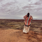 Boho Chic Striped Kimono – Handmade with Fringe