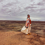 Boho Chic Striped Kimono – Handmade with Fringe