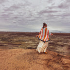 Boho Chic Striped Kimono – Handmade with Fringe