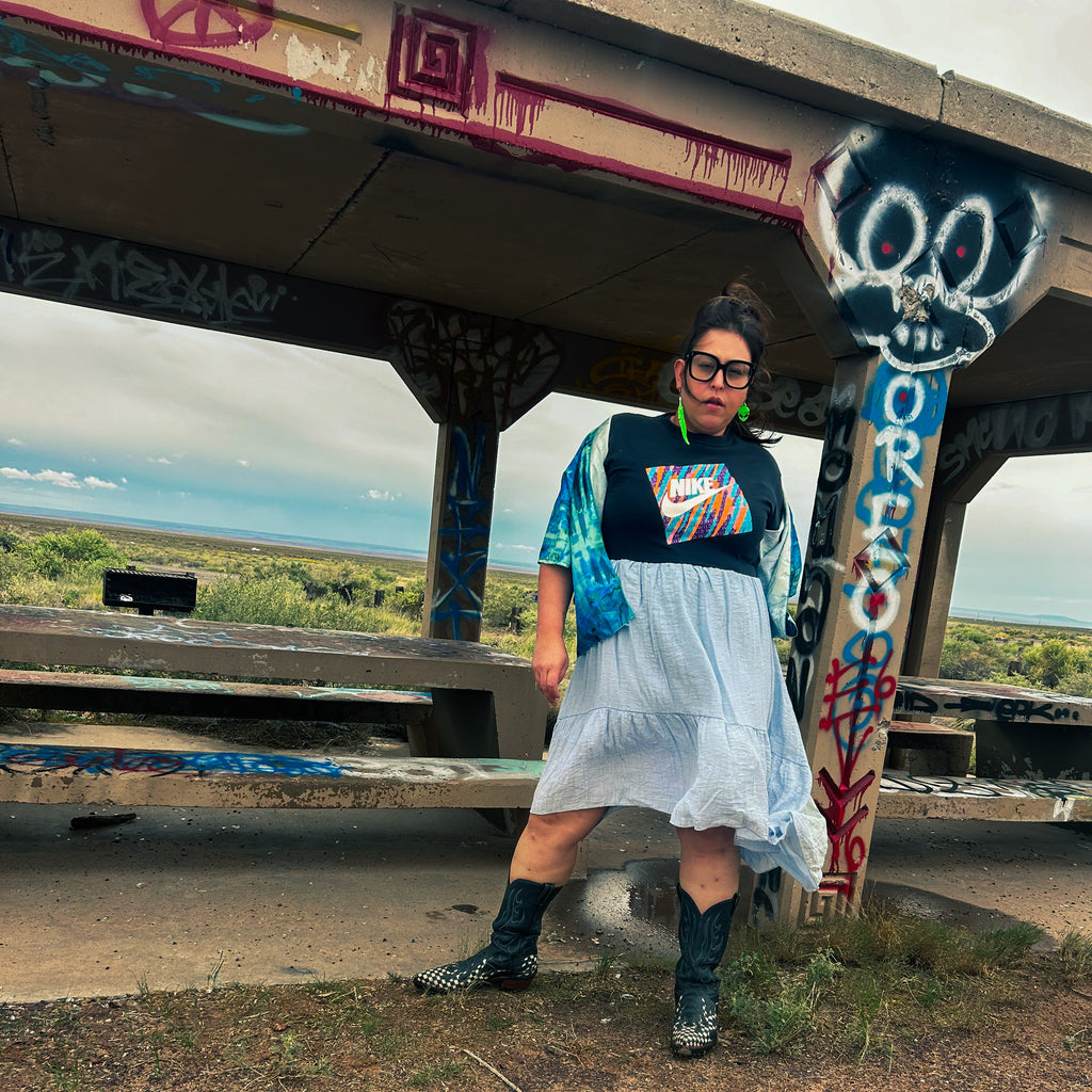 Wild Thing Tee Dress – One of a Kind Upcycled Statement Piece