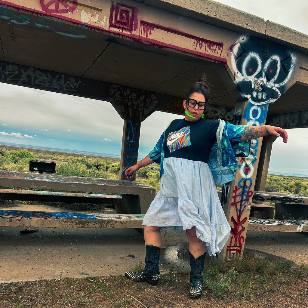 Wild Thing Tee Dress – One of a Kind Upcycled Statement Piece