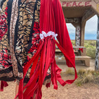 Velvet Ribbon Fringe Robe – Funky Loungewear Duster | One-of-a-Kind | Handmade in Arizona ♻️ Sustainably Reworked – Only One Available