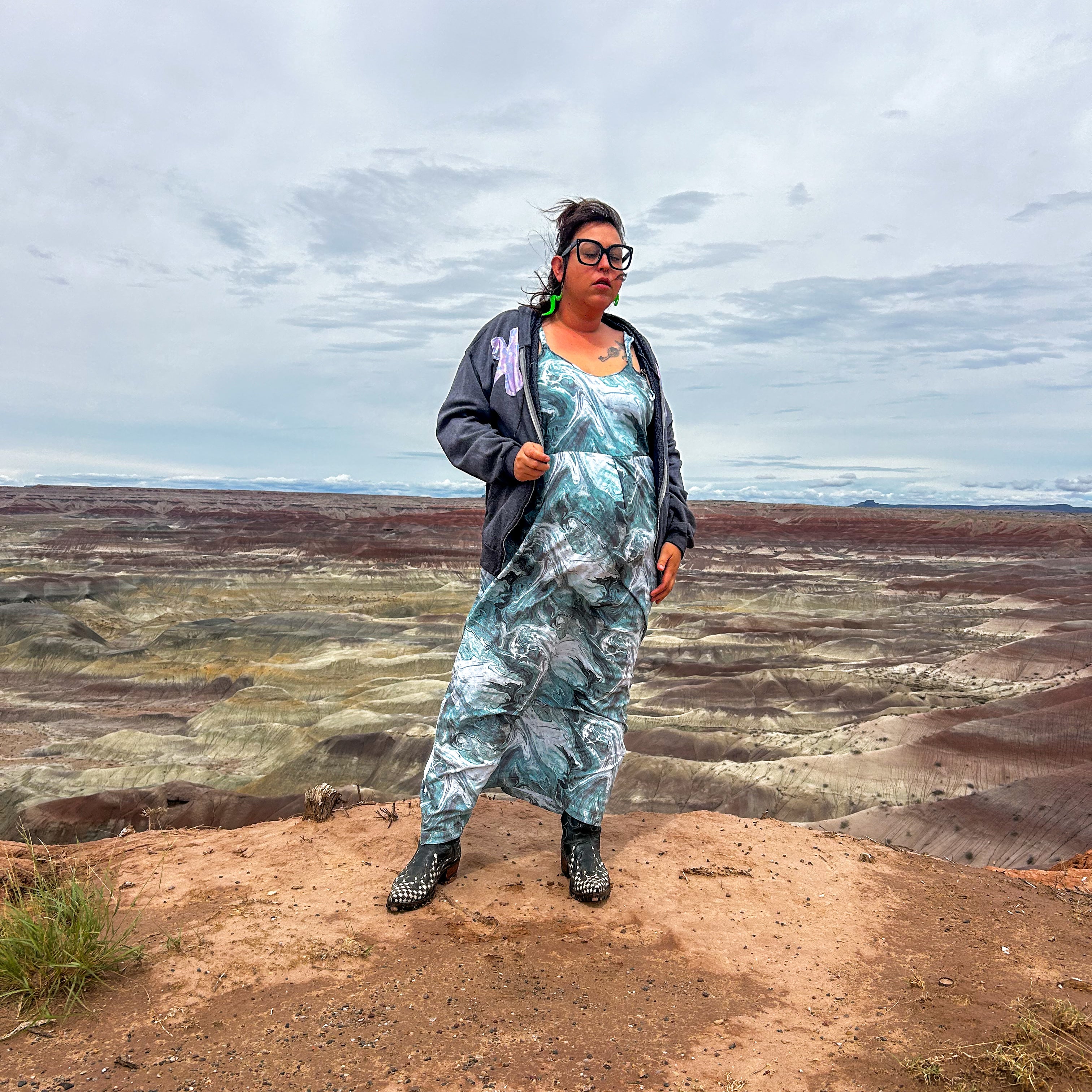 Marble Mirage Maxi Dress – One of a Kind Upcycled Statement Piece