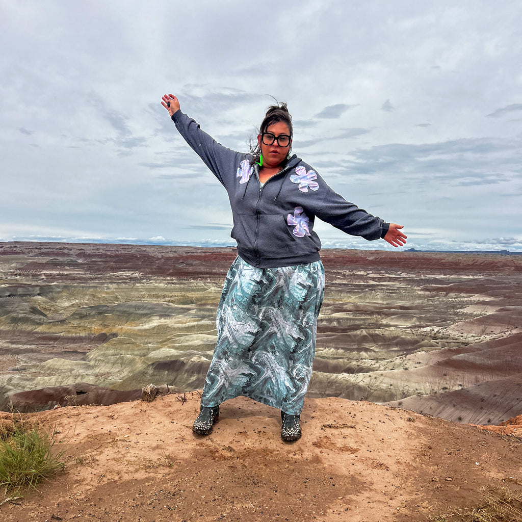 Cosmic Bloom Zip Hoodie – One of a Kind Upcycled Statement Piece
