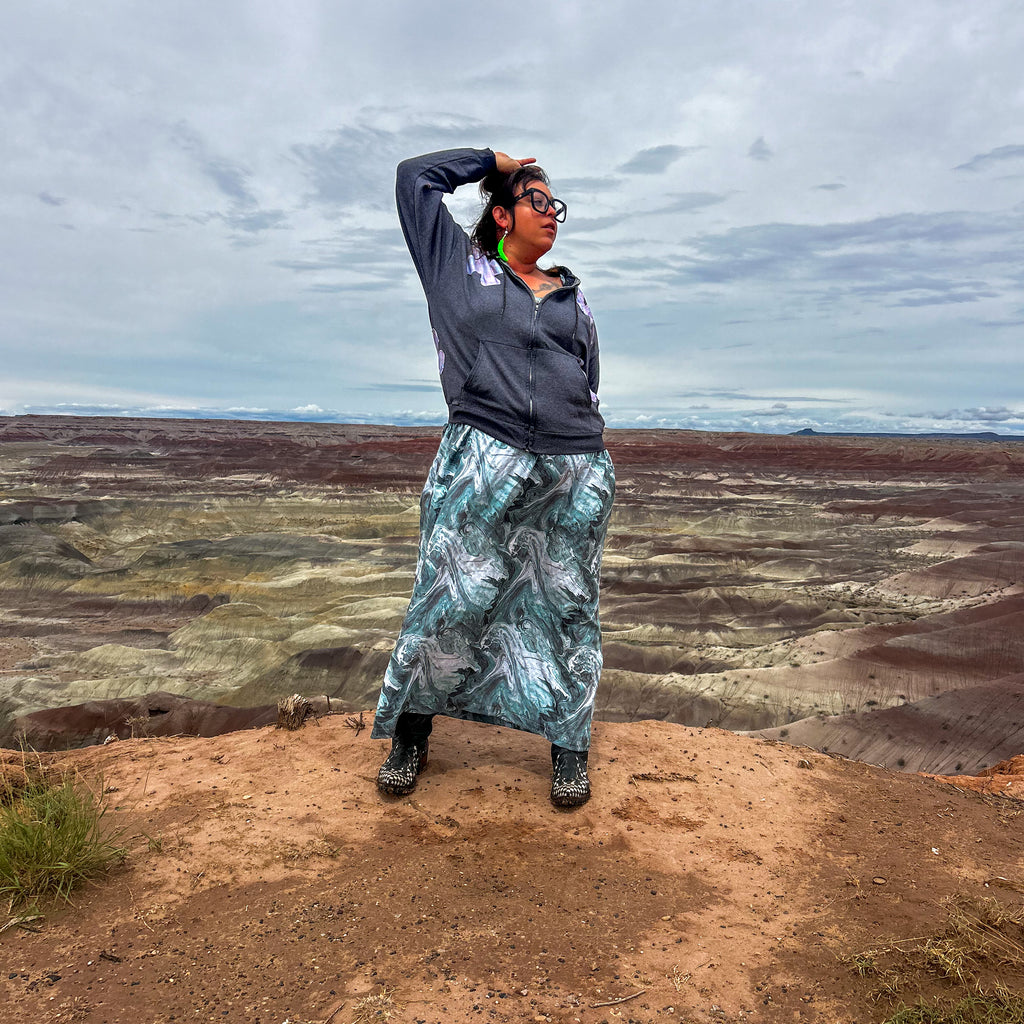 Cosmic Bloom Zip Hoodie – One of a Kind Upcycled Statement Piece