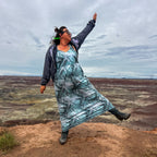 Marble Mirage Maxi Dress – One of a Kind Upcycled Statement Piece