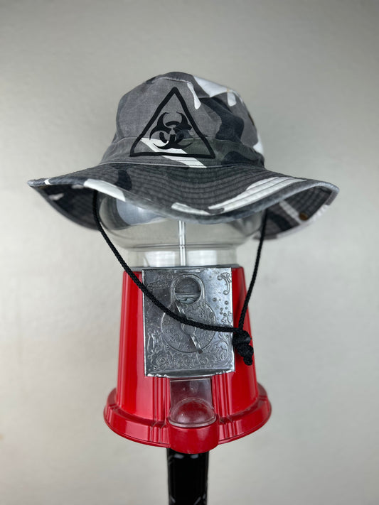 Grey Army Biohazard Bucket Hat