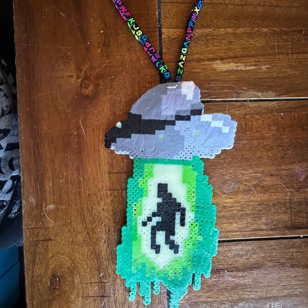 Alien Abduction Perler Necklace – Handmade & Extra - Terrestrial AF - The Modern Alien
