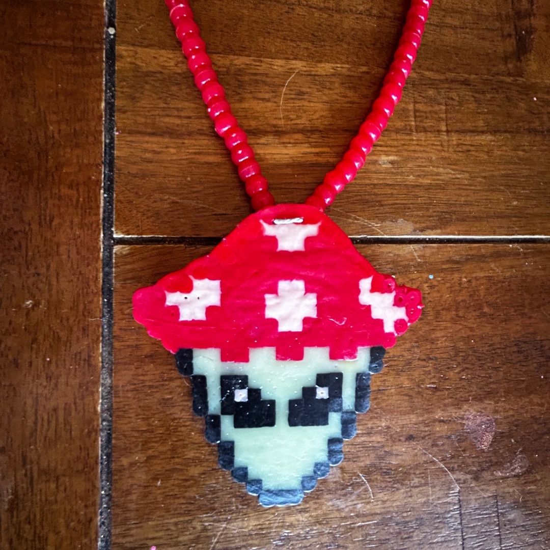 Alien Mushroom Perler Necklace – Handmade & Psychedelic AF - The Modern Alien