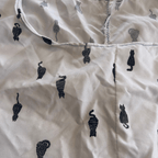 Black Cat Print Crop Top – Handmade from Upcycled Bedsheet - The Modern Alien