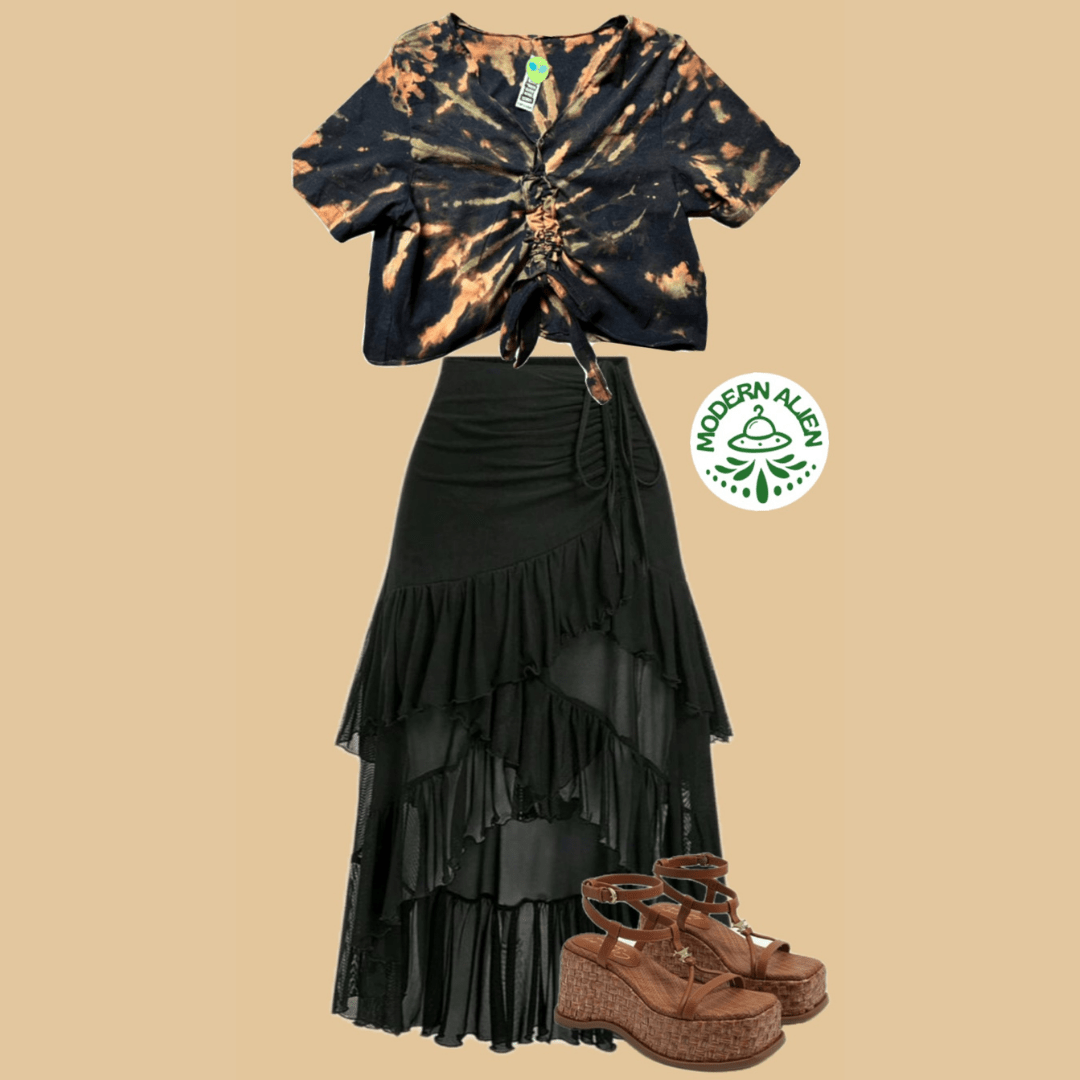 Bleach Tie - Dye Ruched Crop Top – Handmade & Upcycled - The Modern Alien