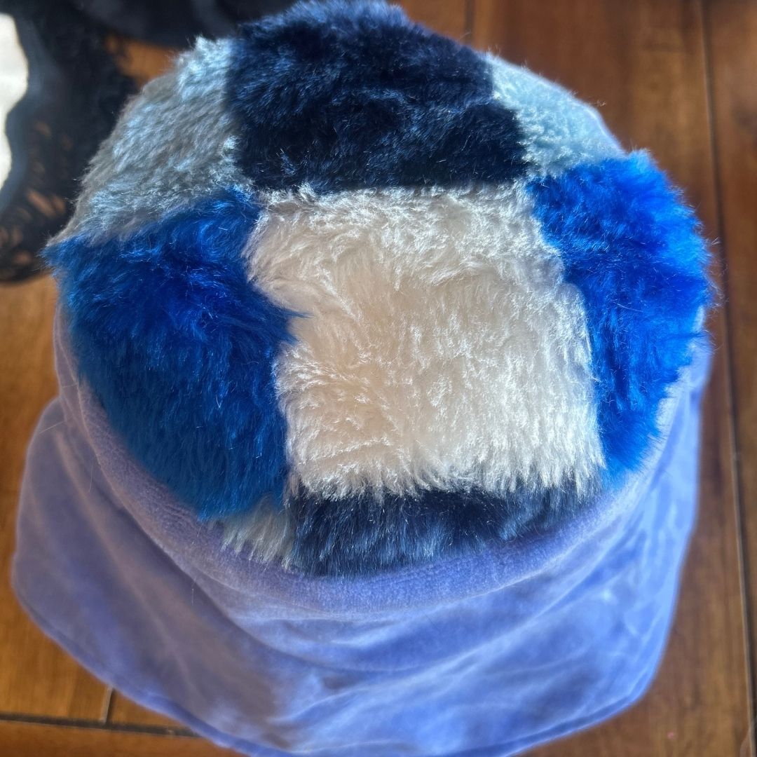 Blue Fur Reversible Bucket Hat – Handmade & One - of - a - Kind - The Modern Alien