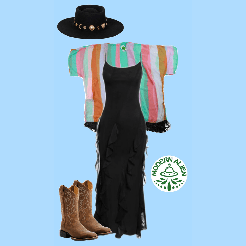 Boho Chic Striped Kimono – Handmade with Fringe - The Modern Alien