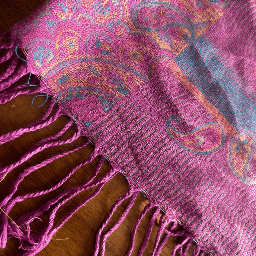 Boho Pashmina Crop Top – Fringe Tank in Purple Paisley - The Modern Alien