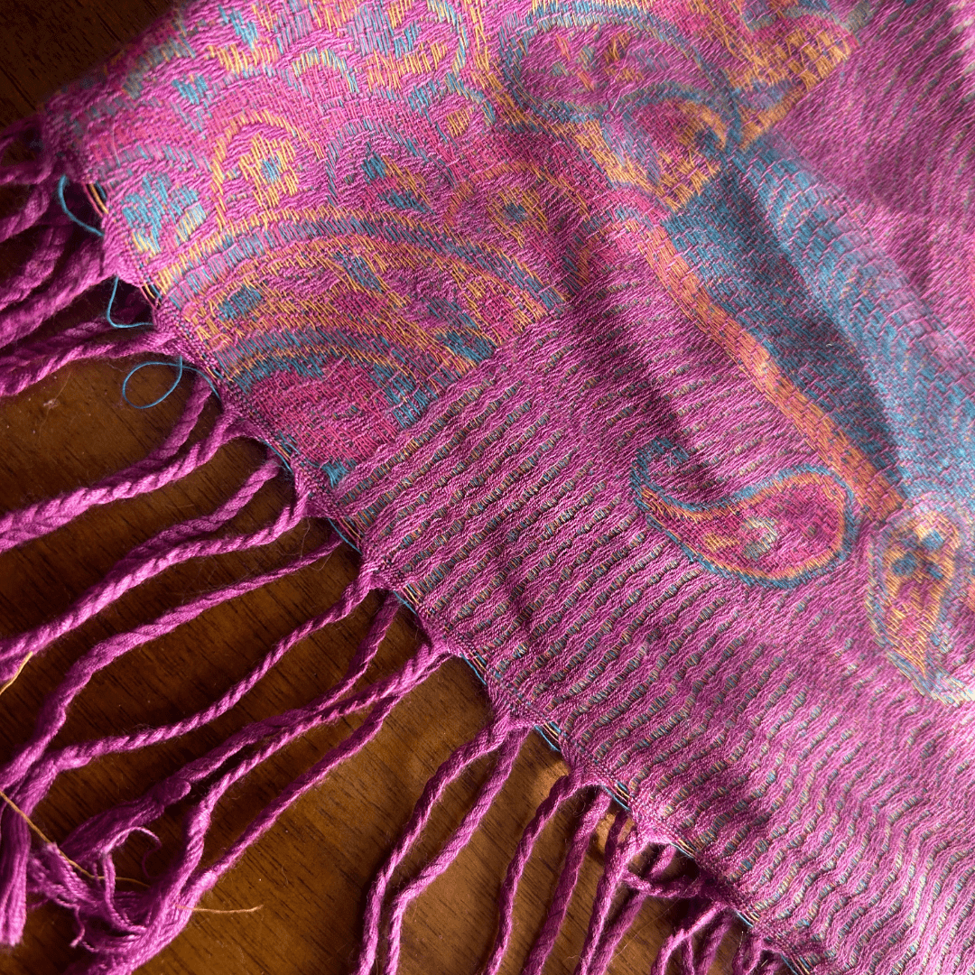 Boho Pashmina Crop Top – Fringe Tank in Purple Paisley - The Modern Alien