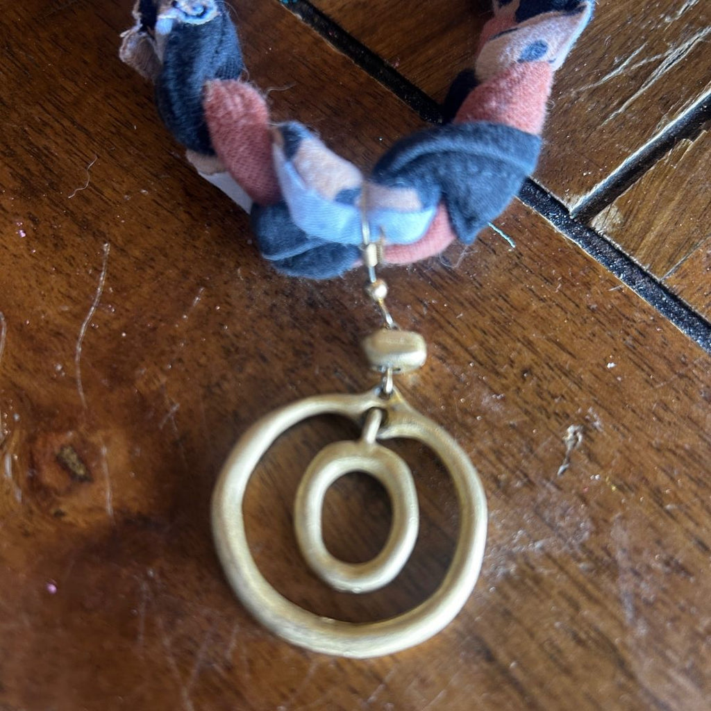 Bronze Orbit Braid Bracelet – Handmade from Scrap Fabric & Repurposed Jewelry - The Modern Alien