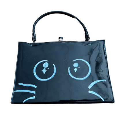 Cat Face Purse – Hand - Painted & Upcycled from Vinyl - The Modern Alien