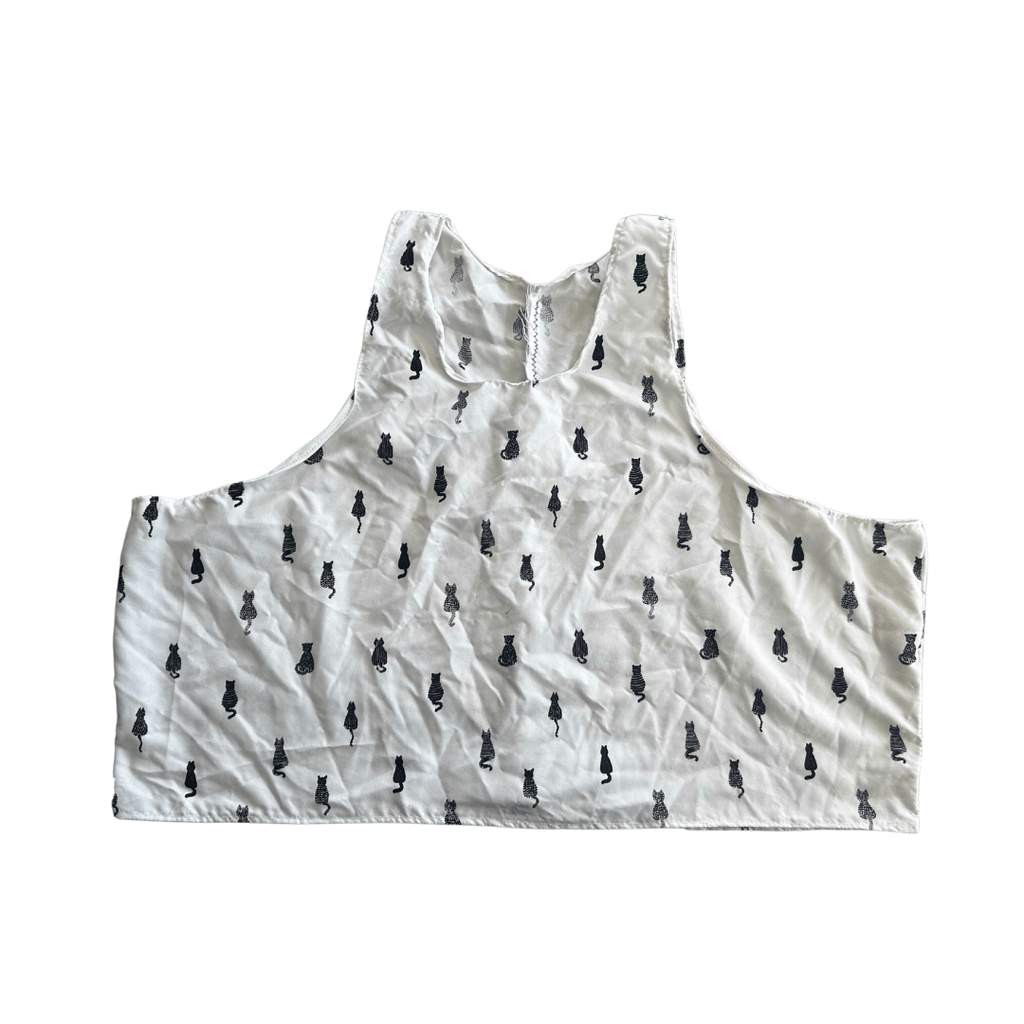 Cat Print Crop Top – Handmade from Upcycled Bedsheet - The Modern Alien