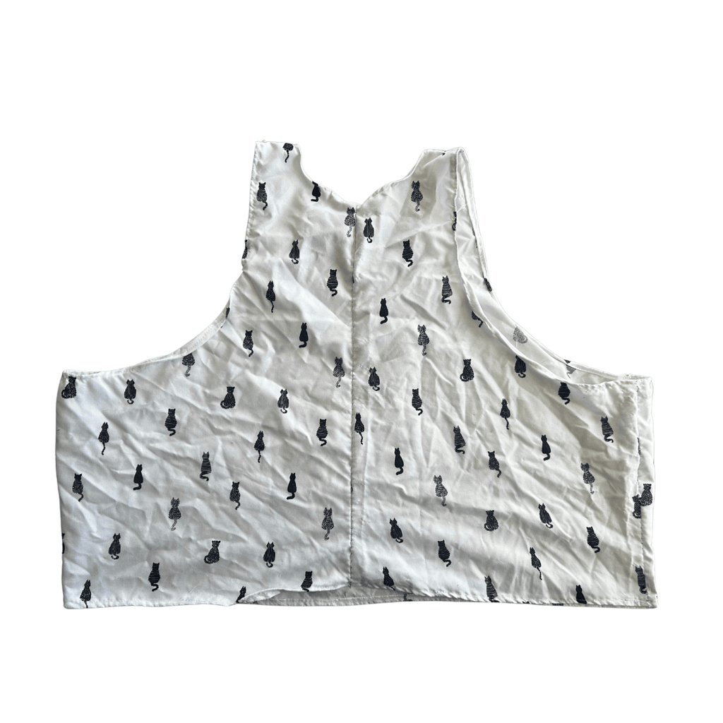 Cat Print Crop Top – Handmade from Upcycled Bedsheet - The Modern Alien