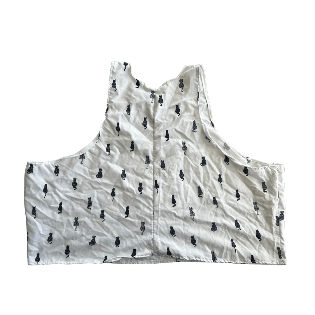 Cat Print Crop Top – Handmade from Upcycled Bedsheet - The Modern Alien