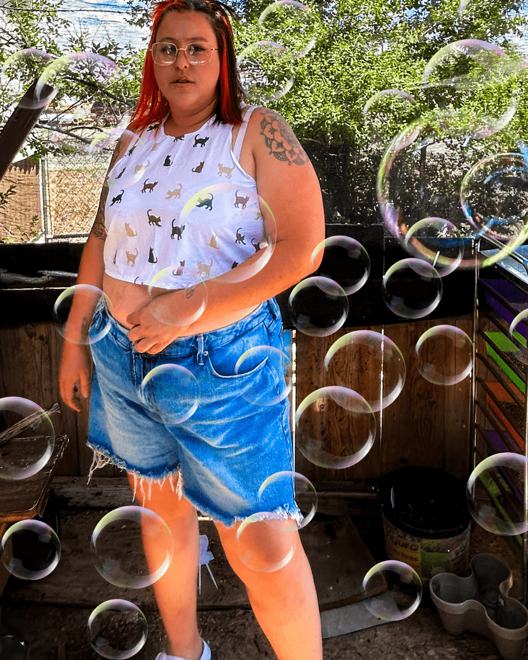 Cat Print Crop Top – Handmade from Upcycled Bedsheet - The Modern Alien