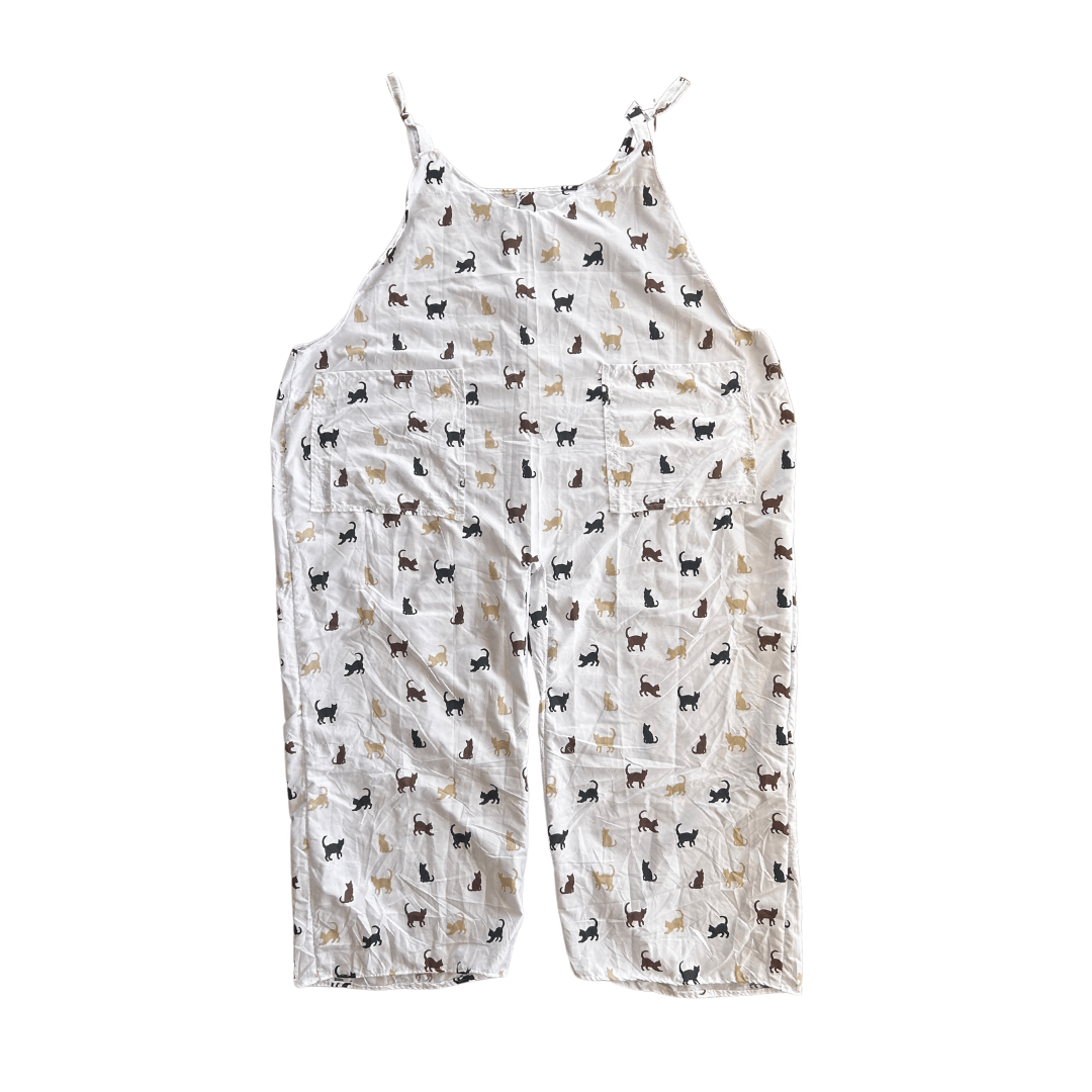 Cat Print Jumpsuit – Handmade & Upcycled from Bedsheet - The Modern Alien