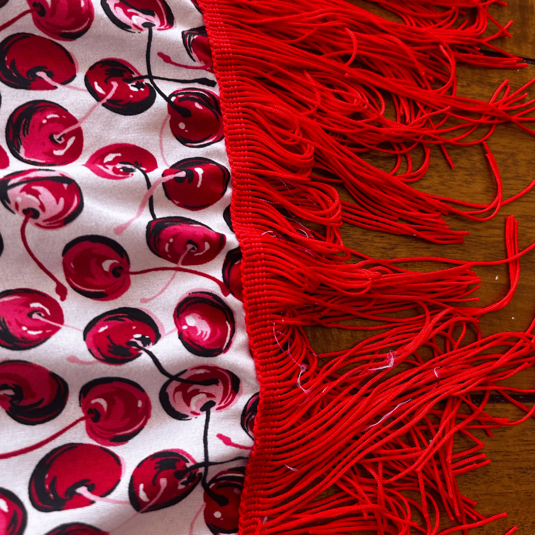 Cherry Pop Fringe Kimono – Handmade from Upcycled Bedsheet - The Modern Alien