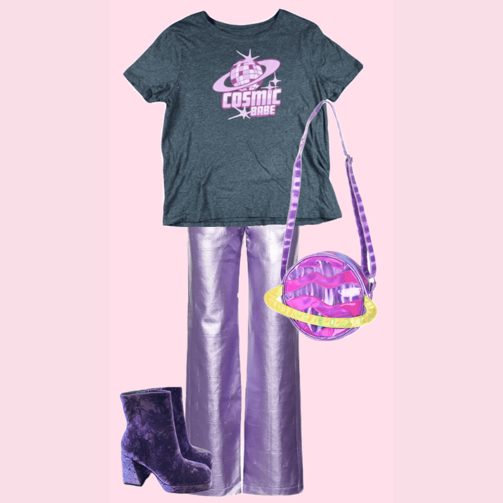 Cosmic Babe Graphic T-Shirt – Handmade & One - of - a - Kind - The Modern Alien