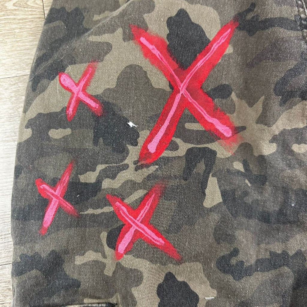 Custom Camo Cargo Pants – Hand - Painted & Patchwork - The Modern Alien