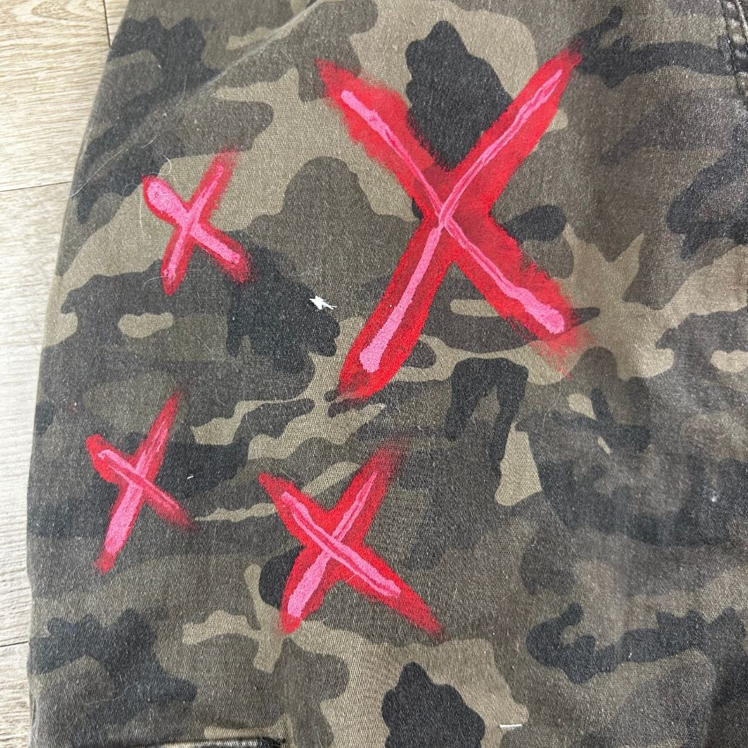 Custom Camo Cargo Pants – Hand - Painted & Patchwork - The Modern Alien