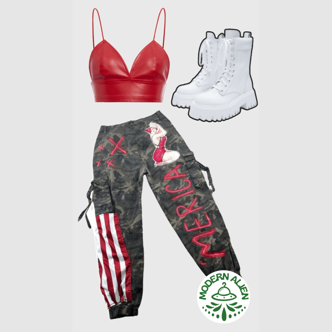 Custom Camo Cargo Pants – Hand - Painted & Patchwork - The Modern Alien