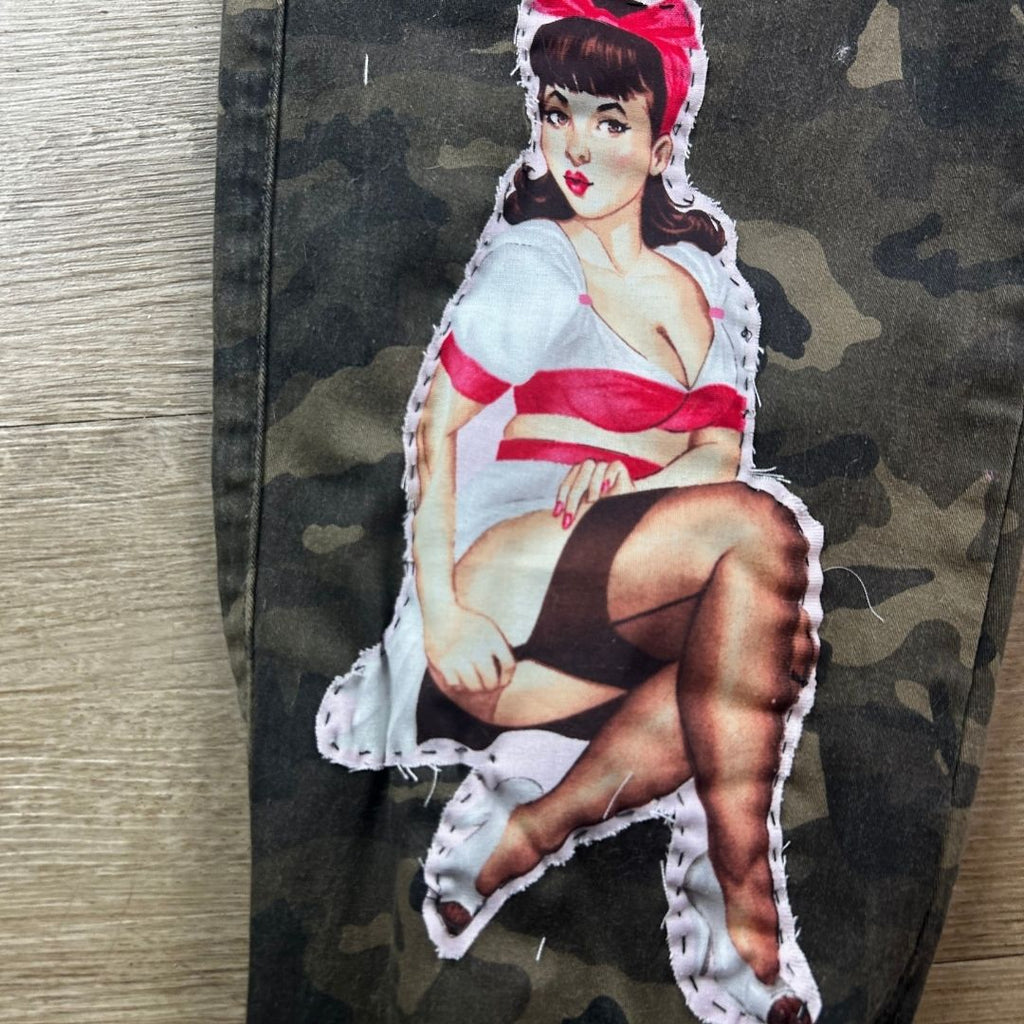 Custom Camo Cargo Pants – Hand - Painted & Patchwork - The Modern Alien