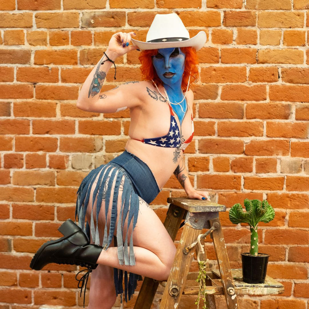 Denim & Bandana Two - Piece Set – Handmade & Upcycled - The Modern Alien