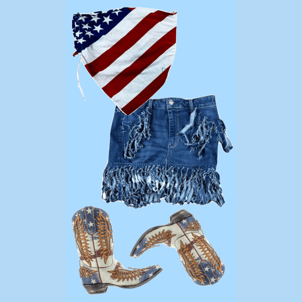 Denim & Bandana Two - Piece Set – Handmade & Upcycled - The Modern Alien