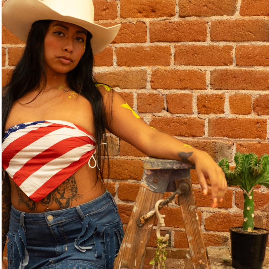 Denim & Bandana Two - Piece Set – Handmade & Upcycled - The Modern Alien