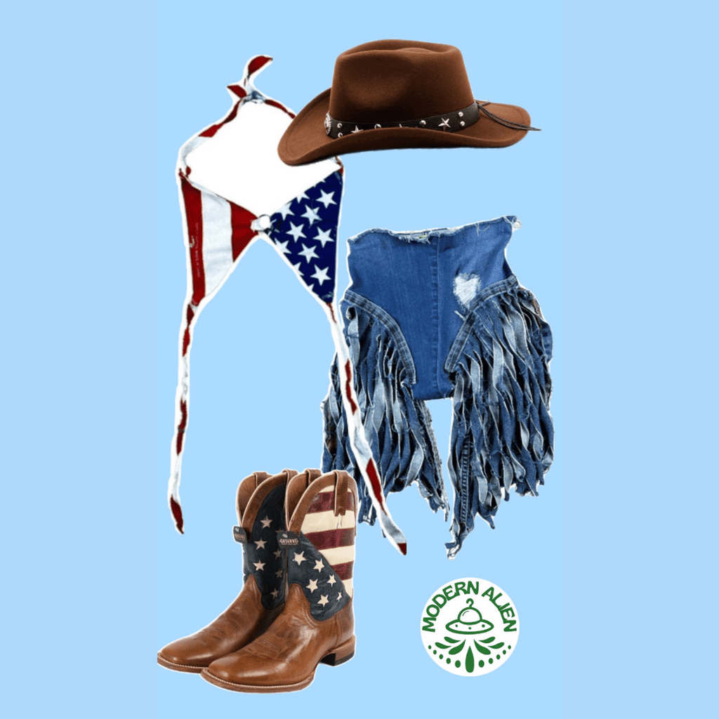 Denim & Bandana Two - Piece Set – Handmade & Upcycled - The Modern Alien