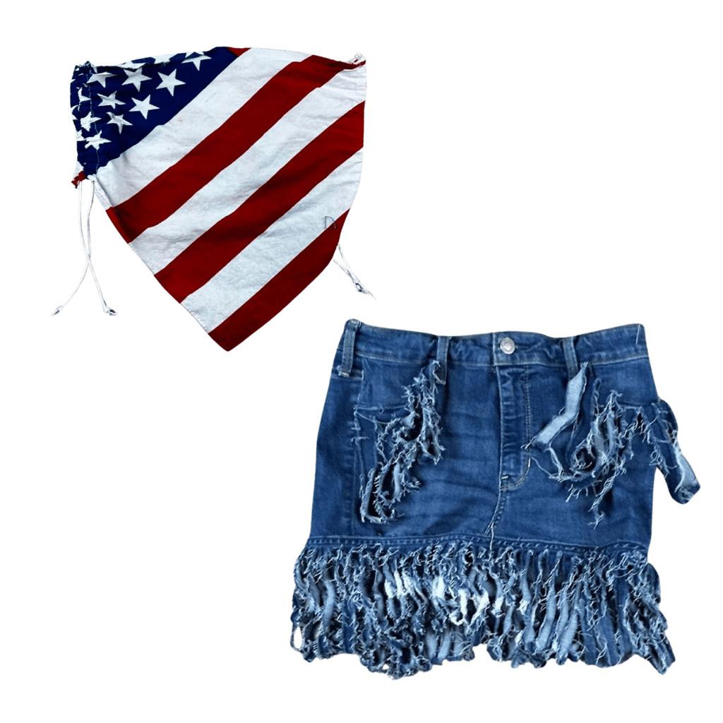 Denim & Bandana Two - Piece Set – Handmade & Upcycled - The Modern Alien