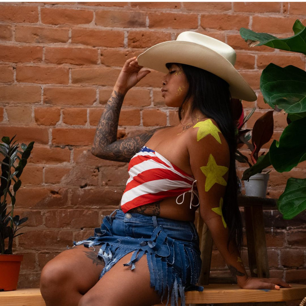 Denim & Bandana Two - Piece Set – Handmade & Upcycled - The Modern Alien