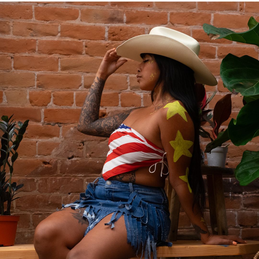 Denim & Bandana Two-Piece Set – Handmade & Upcycled