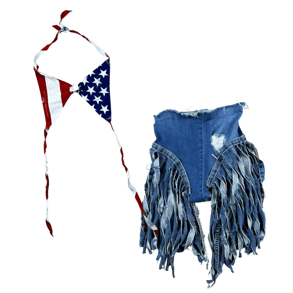 Denim & Bandana Two - Piece Set – Handmade & Upcycled - The Modern Alien