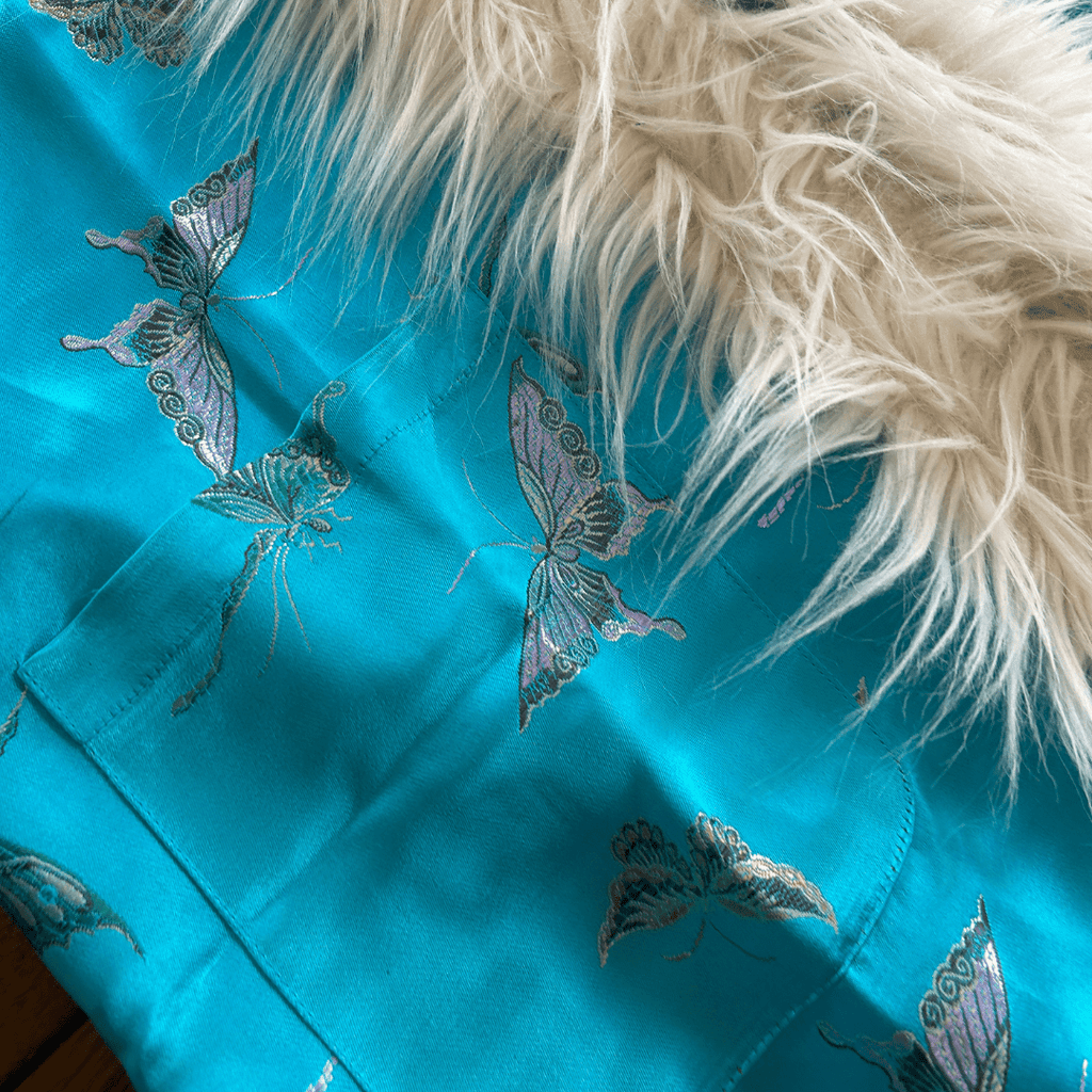 Desert Diva Duster | Handmade from a Robe + Faux Fur Vest - The Modern Alien