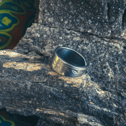 Etched Spoon Ring – Handmade from Upcycled Minimalist Metal - The Modern Alien