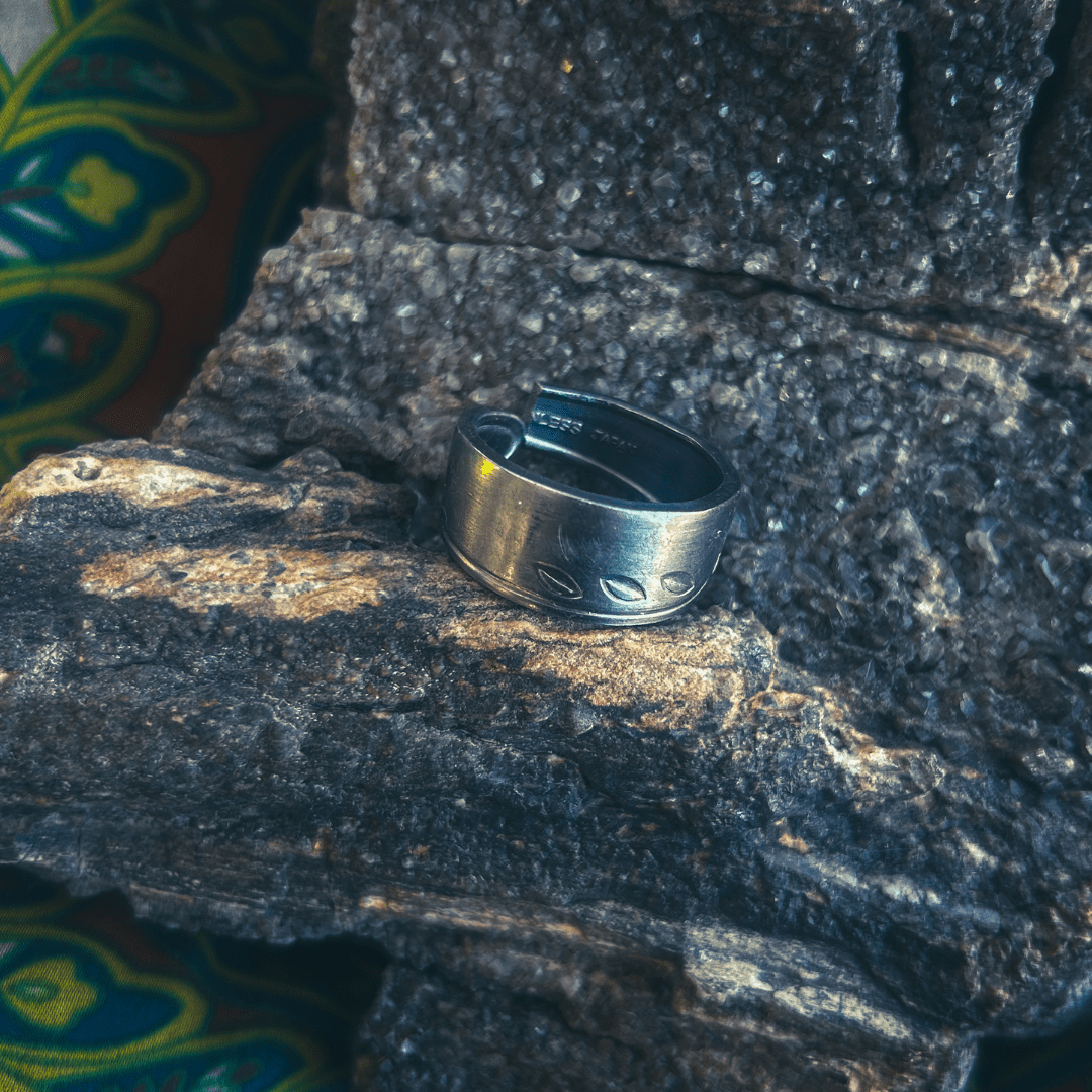 Etched Spoon Ring – Handmade from Upcycled Minimalist Metal - The Modern Alien