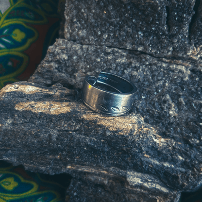 Etched Spoon Ring – Handmade from Upcycled Minimalist Metal - The Modern Alien