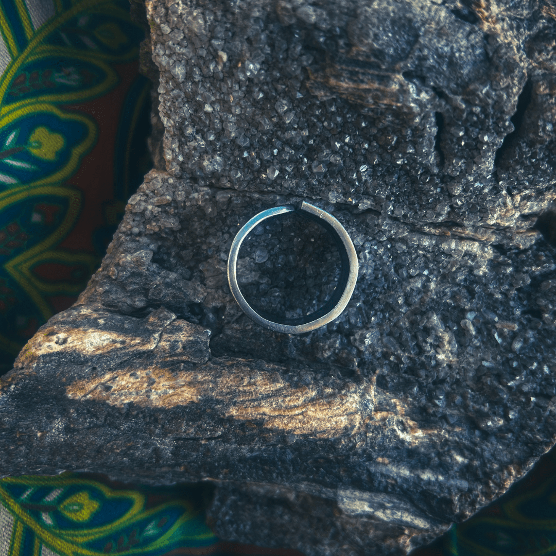 Etched Spoon Ring – Handmade from Upcycled Minimalist Metal - The Modern Alien