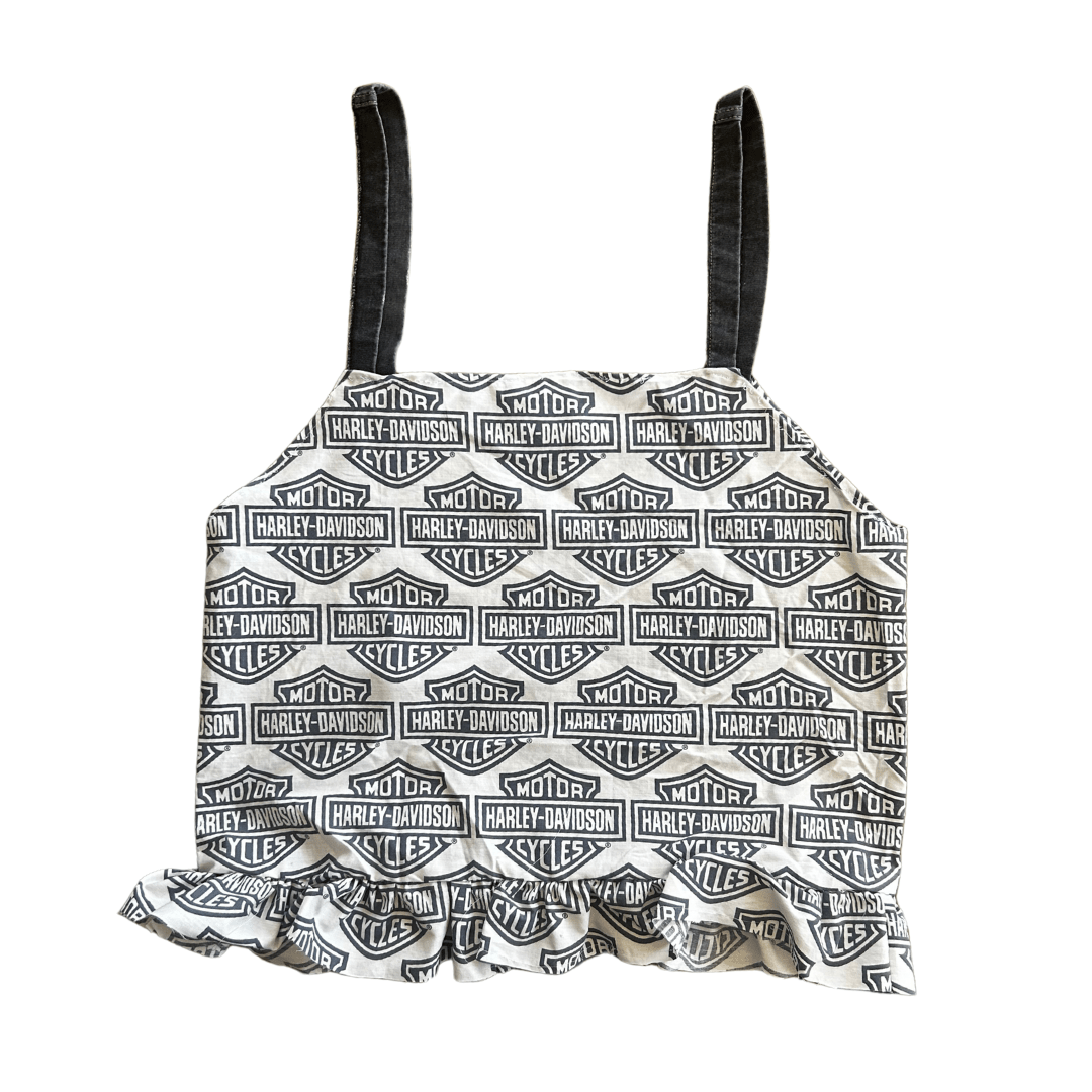 Flame Bell Bottoms + Harley Crop Top Set – Handmade & Upcycled - The Modern Alien