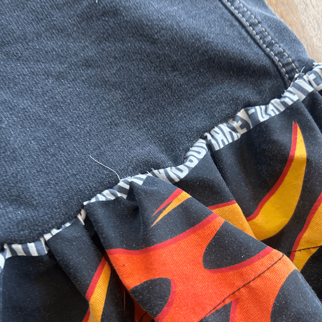 Flame Bell Bottoms + Harley Crop Top Set – Handmade & Upcycled - The Modern Alien