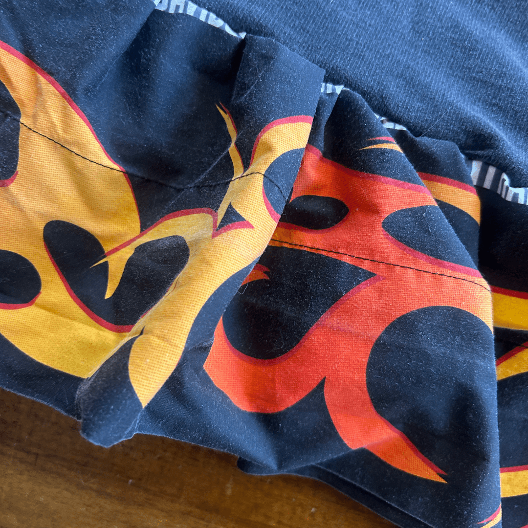 Flame Bell Bottoms + Harley Crop Top Set – Handmade & Upcycled - The Modern Alien